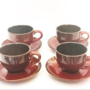 Vintage Tea Set Teapot with 4 cups and saucers